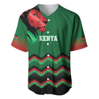Kenya Cricket Custom Baseball Jersey Green Lion Head with Kenyan Pattern - Wonder Print Shop