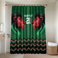Kenya Cricket Custom Bathroom Set Green Lion Head with Kenyan Pattern - Wonder Print Shop