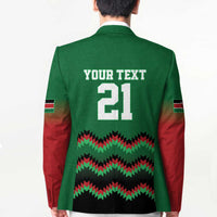 Kenya Cricket Custom Blazer Green Lion Head with Kenyan Pattern - Wonder Print Shop