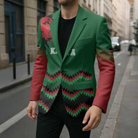 Kenya Cricket Custom Blazer Green Lion Head with Kenyan Pattern - Wonder Print Shop