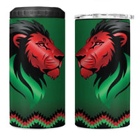 Kenya Cricket Custom 4 in 1 Can Cooler Tumbler Green Lion Head with Kenyan Pattern - Wonder Print Shop