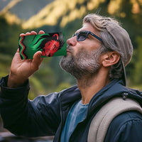 Kenya Cricket Custom 4 in 1 Can Cooler Tumbler Green Lion Head with Kenyan Pattern - Wonder Print Shop