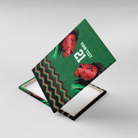 Kenya Cricket Custom Canvas Wall Art Green Lion Head with Kenyan Pattern - Wonder Print Shop