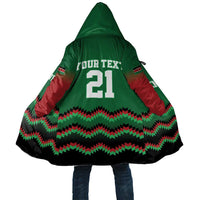 Kenya Cricket Custom Cloak Green Lion Head with Kenyan Pattern - Wonder Print Shop