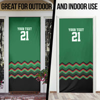 Kenya Cricket Custom Door Cover Green Lion Head with Kenyan Pattern - Wonder Print Shop