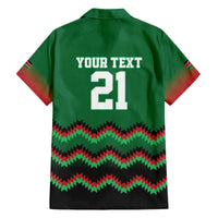 Kenya Cricket Custom Family Matching Off The Shoulder Long Sleeve Dress and Hawaiian Shirt Green Lion Head with Kenyan Pattern - Wonder Print Shop