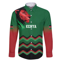 Kenya Cricket Custom Family Matching Puletasi and Hawaiian Shirt Green Lion Head with Kenyan Pattern - Wonder Print Shop