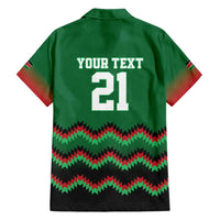 Kenya Cricket Custom Family Matching Summer Maxi Dress and Hawaiian Shirt Green Lion Head with Kenyan Pattern - Wonder Print Shop