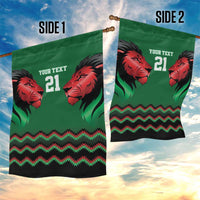 Kenya Cricket Custom Garden Flag Green Lion Head with Kenyan Pattern - Wonder Print Shop