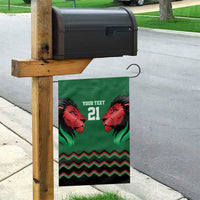 Kenya Cricket Custom Garden Flag Green Lion Head with Kenyan Pattern - Wonder Print Shop