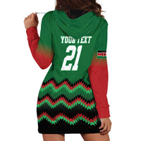 Kenya Cricket Custom Hoodie Dress Green Lion Head with Kenyan Pattern - Wonder Print Shop