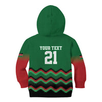 Kenya Cricket Custom Kid Hoodie Green Lion Head with Kenyan Pattern - Wonder Print Shop