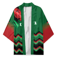Kenya Cricket Custom Kimono Green Lion Head with Kenyan Pattern - Wonder Print Shop