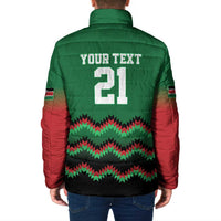 Kenya Cricket Custom Padded Jacket Green Lion Head with Kenyan Pattern - Wonder Print Shop