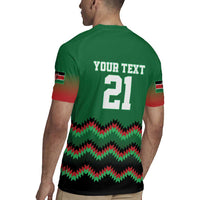 Kenya Cricket Custom Rugby Jersey Green Lion Head with Kenyan Pattern - Wonder Print Shop
