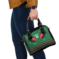 Kenya Cricket Custom Shoulder Handbag Green Lion Head with Kenyan Pattern - Wonder Print Shop