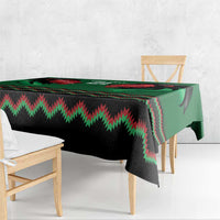 Kenya Cricket Custom Tablecloth Green Lion Head with Kenyan Pattern - Wonder Print Shop