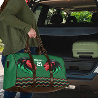 Kenya Cricket Custom Travel Bag Green Lion Head with Kenyan Pattern - Wonder Print Shop