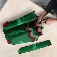 Kenya Cricket Custom Umbrella Green Lion Head with Kenyan Pattern - Wonder Print Shop