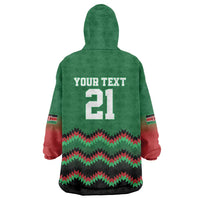 Kenya Cricket Custom Wearable Blanket Hoodie Green Lion Head with Kenyan Pattern - Wonder Print Shop