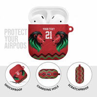 Kenya Cricket Custom AirPods Case Red Lion Head with Kenyan Pattern - Wonder Print Shop