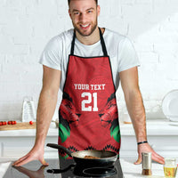 Kenya Cricket Custom Apron Red Lion Head with Kenyan Pattern - Wonder Print Shop