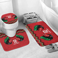 Kenya Cricket Custom Bathroom Set Red Lion Head with Kenyan Pattern - Wonder Print Shop