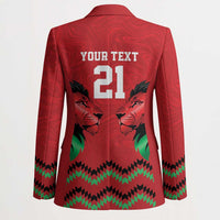 Kenya Cricket Custom Blazer Red Lion Head with Kenyan Pattern - Wonder Print Shop
