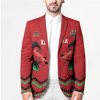 Kenya Cricket Custom Blazer Red Lion Head with Kenyan Pattern - Wonder Print Shop