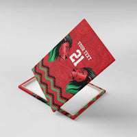 Kenya Cricket Custom Canvas Wall Art Red Lion Head with Kenyan Pattern - Wonder Print Shop