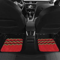 Kenya Cricket Custom Car Mats Red Lion Head with Kenyan Pattern - Wonder Print Shop