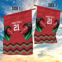 Kenya Cricket Custom Garden Flag Red Lion Head with Kenyan Pattern - Wonder Print Shop