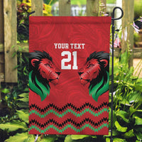 Kenya Cricket Custom Garden Flag Red Lion Head with Kenyan Pattern - Wonder Print Shop