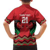 Kenya Cricket Custom Hawaiian Shirt Red Lion Head with Kenyan Pattern - Wonder Print Shop