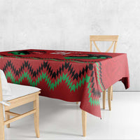 Kenya Cricket Custom Tablecloth Red Lion Head with Kenyan Pattern - Wonder Print Shop
