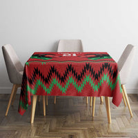 Kenya Cricket Custom Tablecloth Red Lion Head with Kenyan Pattern - Wonder Print Shop