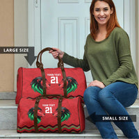 Kenya Cricket Custom Travel Bag Red Lion Head with Kenyan Pattern - Wonder Print Shop