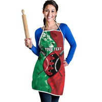 Personalized Kenya Maasai Shield Apron Green Red Kenyan Lion Half Style - Wonder Print Shop