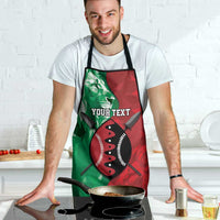 Personalized Kenya Maasai Shield Apron Green Red Kenyan Lion Half Style - Wonder Print Shop