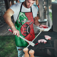 Personalized Kenya Maasai Shield Apron Green Red Kenyan Lion Half Style - Wonder Print Shop