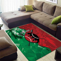 Personalized Kenya Maasai Shield Area Rug Green Red Kenyan Lion Half Style - Wonder Print Shop