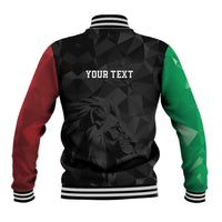 Personalized Kenya Maasai Shield Baseball Jacket Green Red Kenyan Lion Half Style - Wonder Print Shop