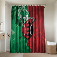 Personalized Kenya Maasai Shield Bathroom Set Green Red Kenyan Lion Half Style - Wonder Print Shop