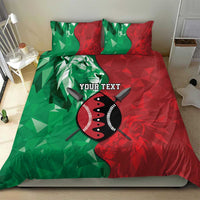 Personalized Kenya Maasai Shield Bedding Set Green Red Kenyan Lion Half Style - Wonder Print Shop