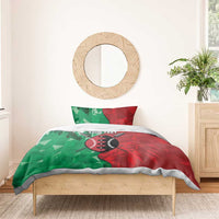 Personalized Kenya Maasai Shield Bedding Set Green Red Kenyan Lion Half Style - Wonder Print Shop