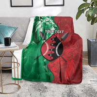 Personalized Kenya Maasai Shield Blanket Green Red Kenyan Lion Half Style - Wonder Print Shop