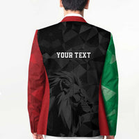 Personalized Kenya Maasai Shield Blazer Green Red Kenyan Lion Half Style - Wonder Print Shop