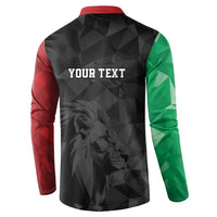 Personalized Kenya Maasai Shield Button Sweatshirt Green Red Kenyan Lion Half Style - Wonder Print Shop