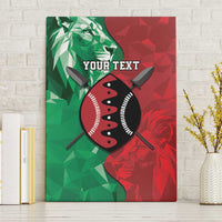 Personalized Kenya Maasai Shield Canvas Wall Art Green Red Kenyan Lion Half Style - Wonder Print Shop