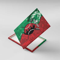 Personalized Kenya Maasai Shield Canvas Wall Art Green Red Kenyan Lion Half Style - Wonder Print Shop